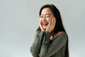 smiling woman because of Invisalign in Leesburg, VA